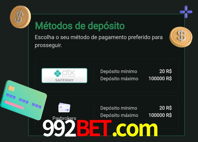 O cassino 992bet.com oferece uma grande variedade de métodos de pagamento